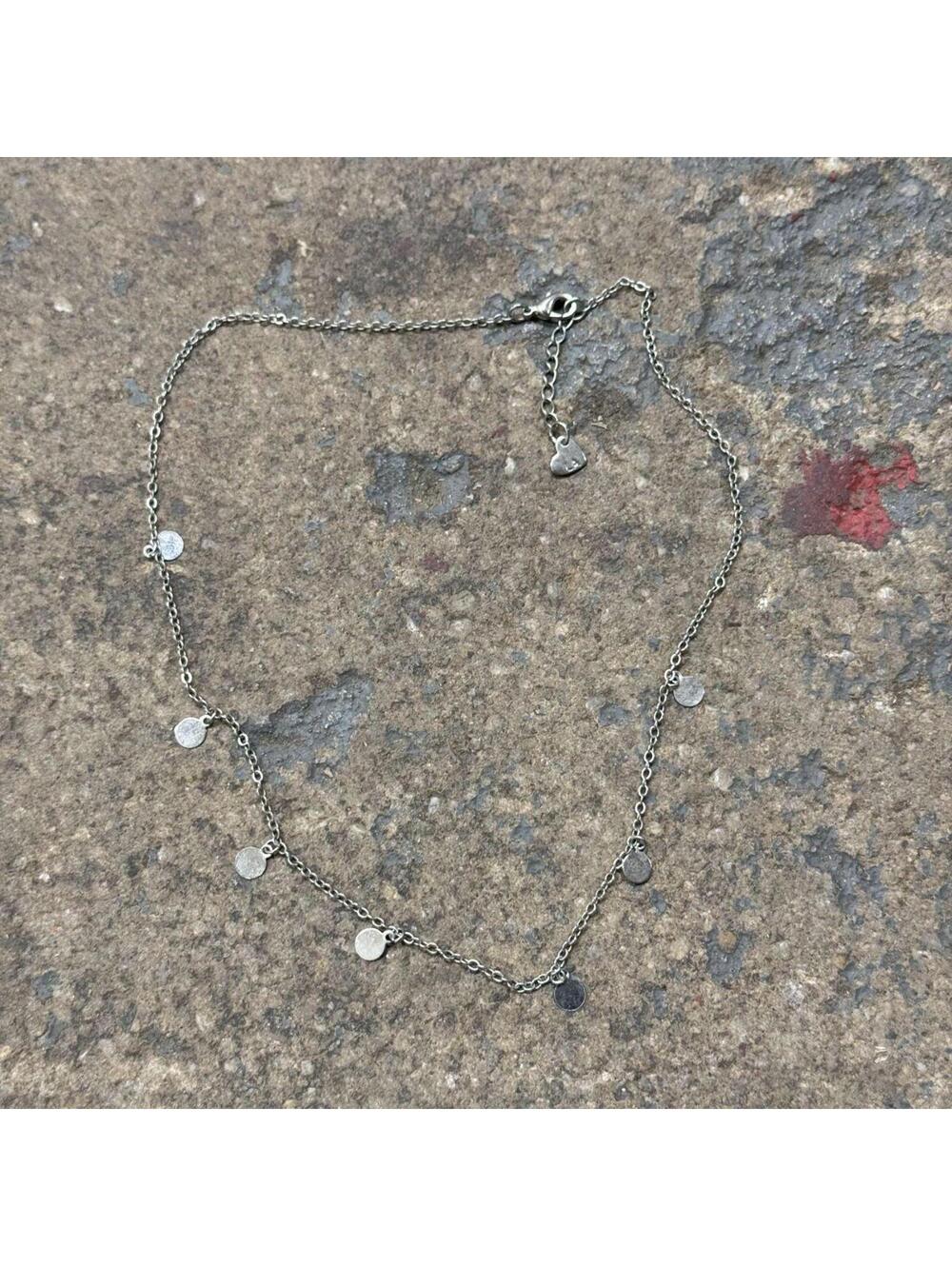 Vintage Brandy Melville Silver Disc Charm Choker